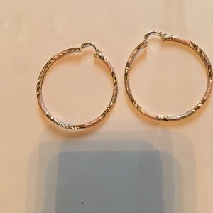Gold plated hoop earrings 2”
